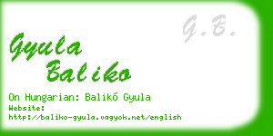 gyula baliko business card